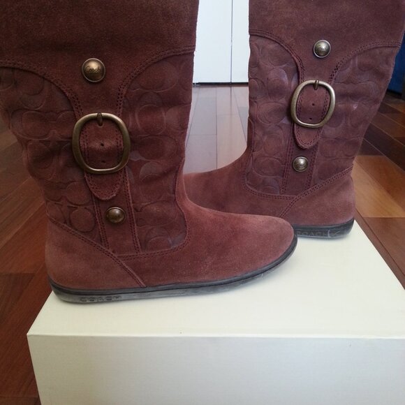 Coach Meyer Signature C Suede Shearling Boot (Size 5.5) Very Good Used Condition - Picture 2 of 5